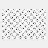 Coördinerende set zwart grijze voetballen inpakpapier vel (Voorkant 3)