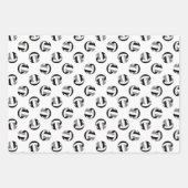 Coördinerende set zwart grijze volleyballen patron inpakpapier vel (Voorkant 3)