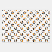 Coördinerende set zwart sinaasappel volleyballen p inpakpapier vel (Voorkant 3)