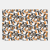 Coördinerende set zwart sinaasappel volleyballen p inpakpapier vel (Voorkant)