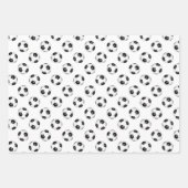 Coördinerende set zwart-wit voetballen inpakpapier vel (Voorkant 3)