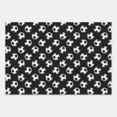 Coördinerende set zwart-wit voetballen inpakpapier vel (Voorkant 2)