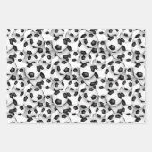 Coördinerende set zwart-wit voetballen inpakpapier vel (Voorkant)