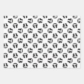 Coördinerende set zwart wit volleyballen patronen inpakpapier vel (Voorkant 3)