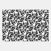 Coördinerende set zwart wit volleyballen patronen inpakpapier vel (Voorkant)