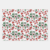 Coördinerende sport set rood groene voetballen inpakpapier vel (Voorkant)