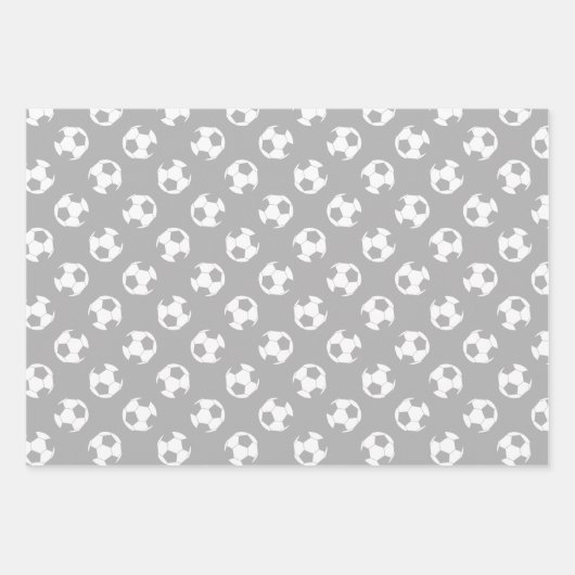 Coördinerende sportset Blauwgrijze voetballen Inpakpapier Vel (Voorkant 2)