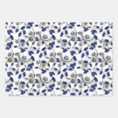 Coördinerende sportset Blauwgrijze voetballen Inpakpapier Vel (Voorkant)