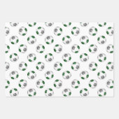 Coördinerende sportset Groen Grijs voetballen Inpakpapier Vel (Voorkant 3)