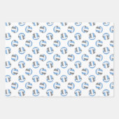 Coördinerende teamkleuren Lt blauw grijs volleybal Inpakpapier Vel (Voorkant 3)