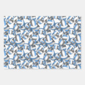 Coördinerende teamkleuren Lt blauw grijs volleybal Inpakpapier Vel (Voorkant)