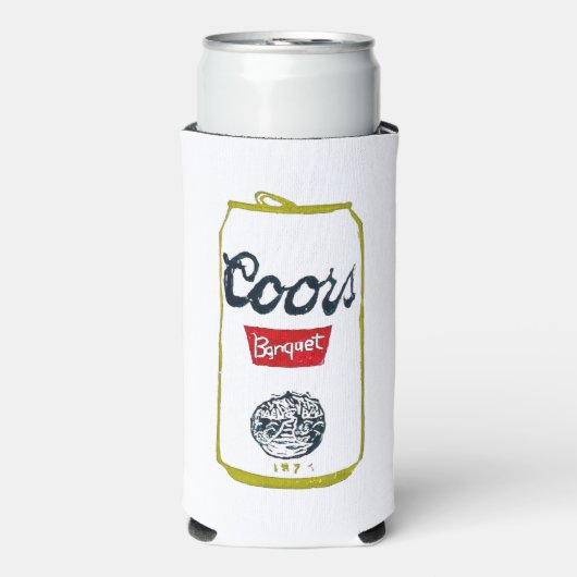 Coors Banket Block Print Design Koelbox Koozie (Seltzer Voorkant)