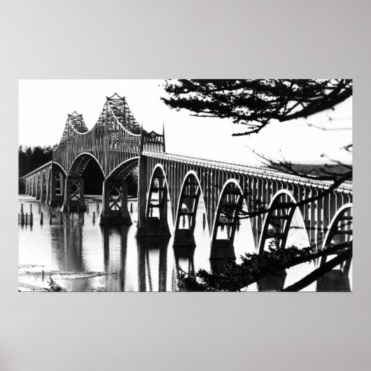 Coos Bay Bridge-fotoNorth Bend, OF Poster (Voorkant)