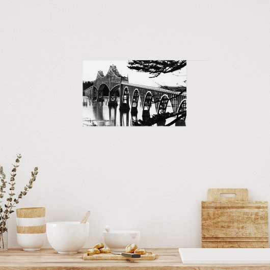 Coos Bay Bridge-fotoNorth Bend, OF Poster (Keuken)