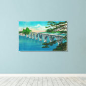 Coos Bay Bridge in North Bend, Oregon Canvas Afdruk (Insitu (Houten vloer))
