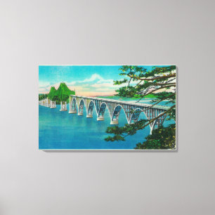 Coos Bay Bridge in North Bend, Oregon Canvas Afdruk