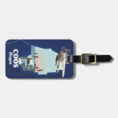 Coos Oregon Travel Map Acryllic Print Bagagelabel (Voorkant horizontaal)