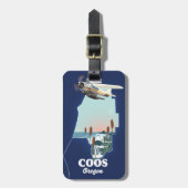Coos Oregon Travel Map Acryllic Print Bagagelabel (Voorkant verticaal)