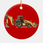Coosterst Construction Excavator Digger Keramisch Ornament (Achterkant)