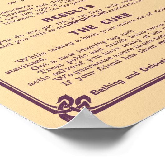 Cootie Warning Poster - medisch afdrukken (Hoek)