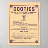 Cootie Warning Poster - medisch afdrukken (Voorkant)