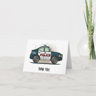 Cop-auto van politie-interceptor bedankkaart
