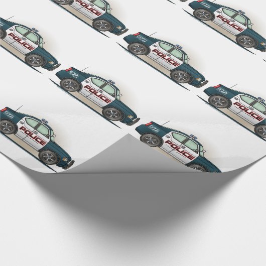 Cop-auto van politie-interceptor cadeaupapier (Hoek)