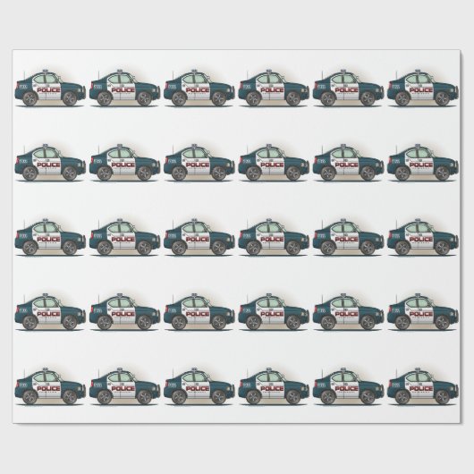 Cop-auto van politie-interceptor cadeaupapier (Vlak)