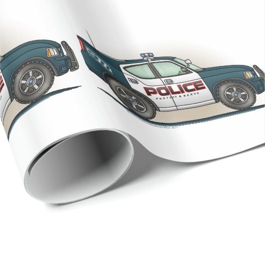 Cop-auto van politie-interceptor cadeaupapier (Rol Hoek)