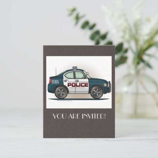 Cop-auto van politie-interceptor kaart (Staand voorkant)