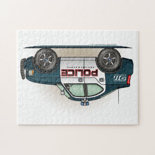 Cop-auto van politie-interceptor legpuzzel (Horizontaal)