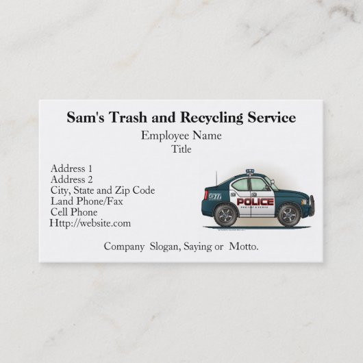 Cop-auto van politie-interceptor visitekaartje (Voorkant)