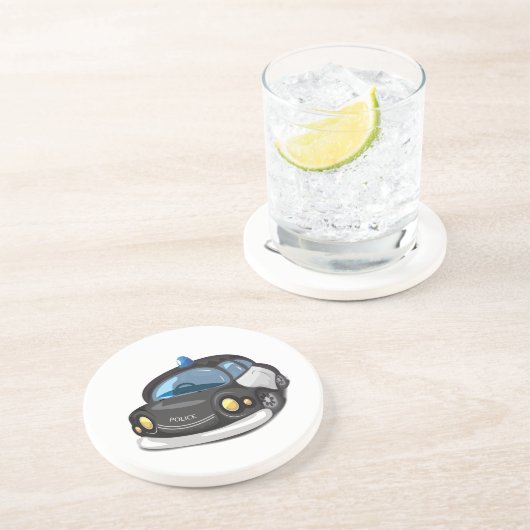  Cop Car Zandsteen Onderzetter (Zijkant)