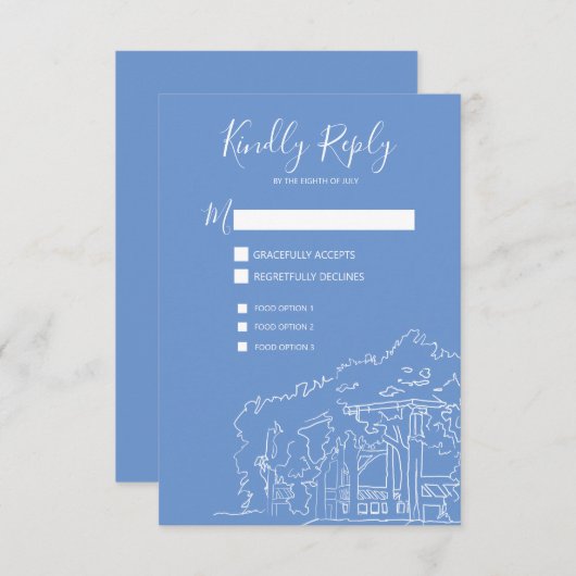 Cop Cot Central Park New York City Wedding RSVP (Voorkant / Achterkant)