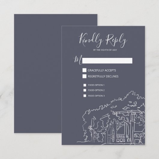 Cop Cot Central Park New York City Wedding RSVP Kaartje (Voorkant / Achterkant)