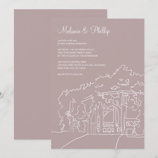 Cop Cot Central Park Wedding Kaart (Voorkant / Achterkant)