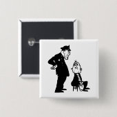 Cop en inbreker vierkante button 5,1 cm (Voorkant /achterkant)