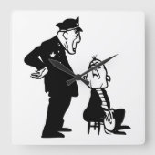 Cop en inbreker vierkante klok (Voorkant)