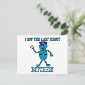 Cop heeft laatste donut briefkaart (Staand voorkant)