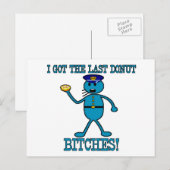 Cop heeft laatste donut briefkaart (Voorkant / Achterkant)