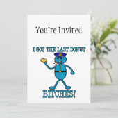 Cop heeft laatste donut kaart (Staand voorkant)