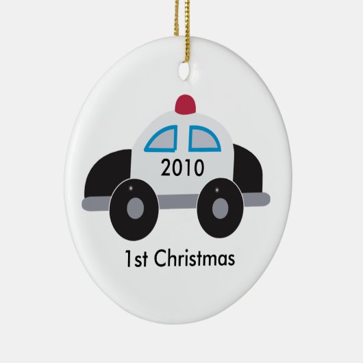 COP POLICE Baby's Eerste Kerstmis Keramisch Ornament (Rechts)