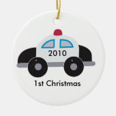 COP POLICE Baby's Eerste Kerstmis  Keramisch Ornament (Voorkant)