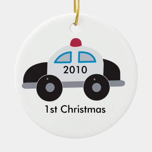 COP POLICE Baby's Eerste Kerstmis  Keramisch Ornament (Voorkant)