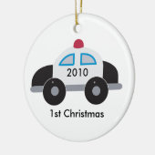 COP POLICE Baby's Eerste Kerstmis  Keramisch Ornament (Links)