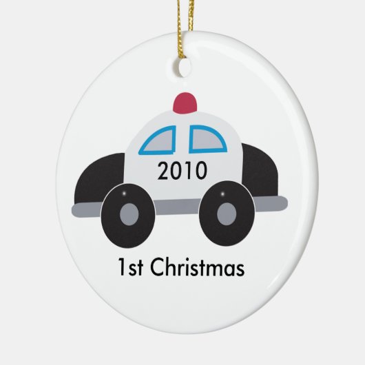 COP POLICE Baby's Eerste Kerstmis  Keramisch Ornament (Links)