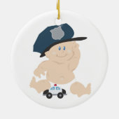 COP POLICE Baby's Eerste Kerstmis  Keramisch Ornament (Achterkant)
