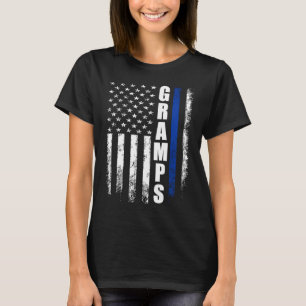 Cop Police Gramps Amerikaanse vlag Vaderdag T-shirt