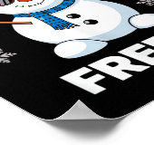 Cop Snowman bevriest kerstfeest Kerstmis Poster (Hoek)