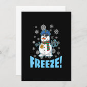 Cop Snowman, lelijke kerst voor mannen, grappige H Kaart (Voorkant / Achterkant)